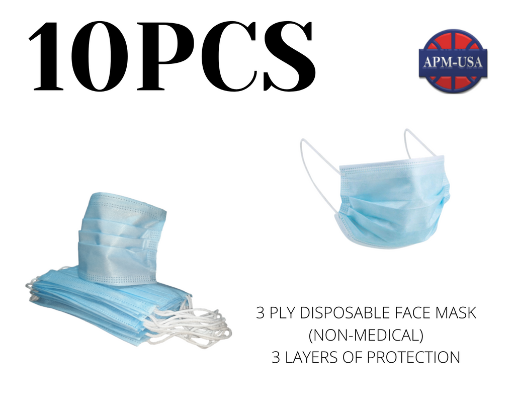 Pack of 10-3 Ply Disposable Face Mask (Non-Medical)