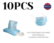 10 Pack-3 Ply Disposable Face Mask (Non-Medical)