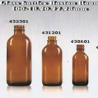 Amber Glass Bottles Boston Round G.p.i 400-18,20,22,28 APM-USA